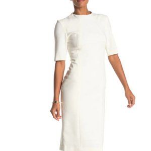 White Dress Elbow Sleeve